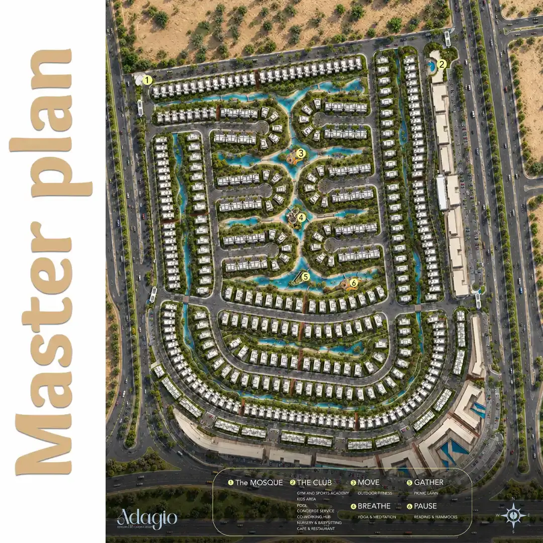 ماستر بلان كمبوند Adagio New Cairo التجمع الخامس